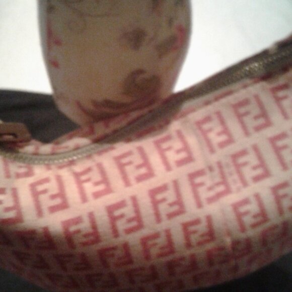 Fendi Red FF Monogram Small Hobo Handbag - Picture 11 of 15